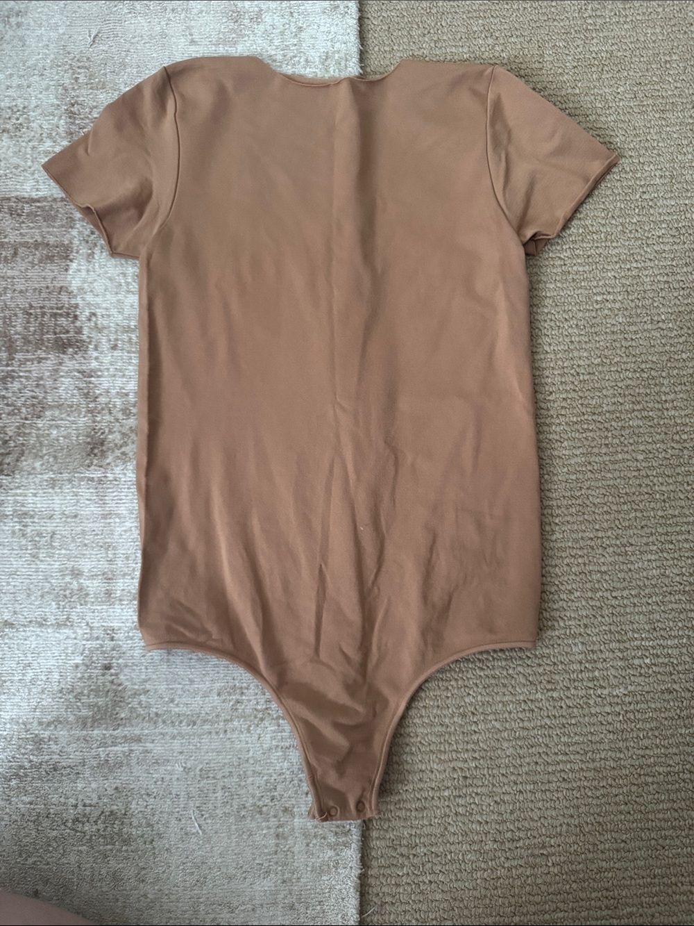 SKIMS Short-Sleeve One-Piece Bodysuit in Camel